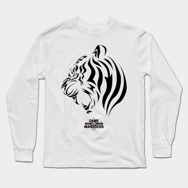 The Game Managers Podcast Tiger Black Long Sleeve T-Shirt by TheGameManagersPodcast